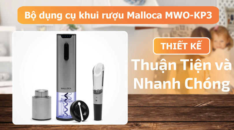 Bộ dụng cụ khui rượu Malloca MWO-KP3 - Thuận tiện và nhanh chóng
